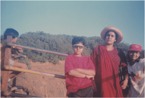 On holiday with my two school-going children.