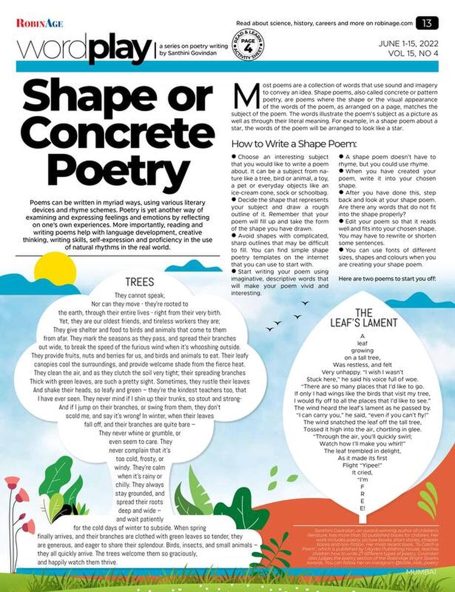 Shape or Concrete Poetry